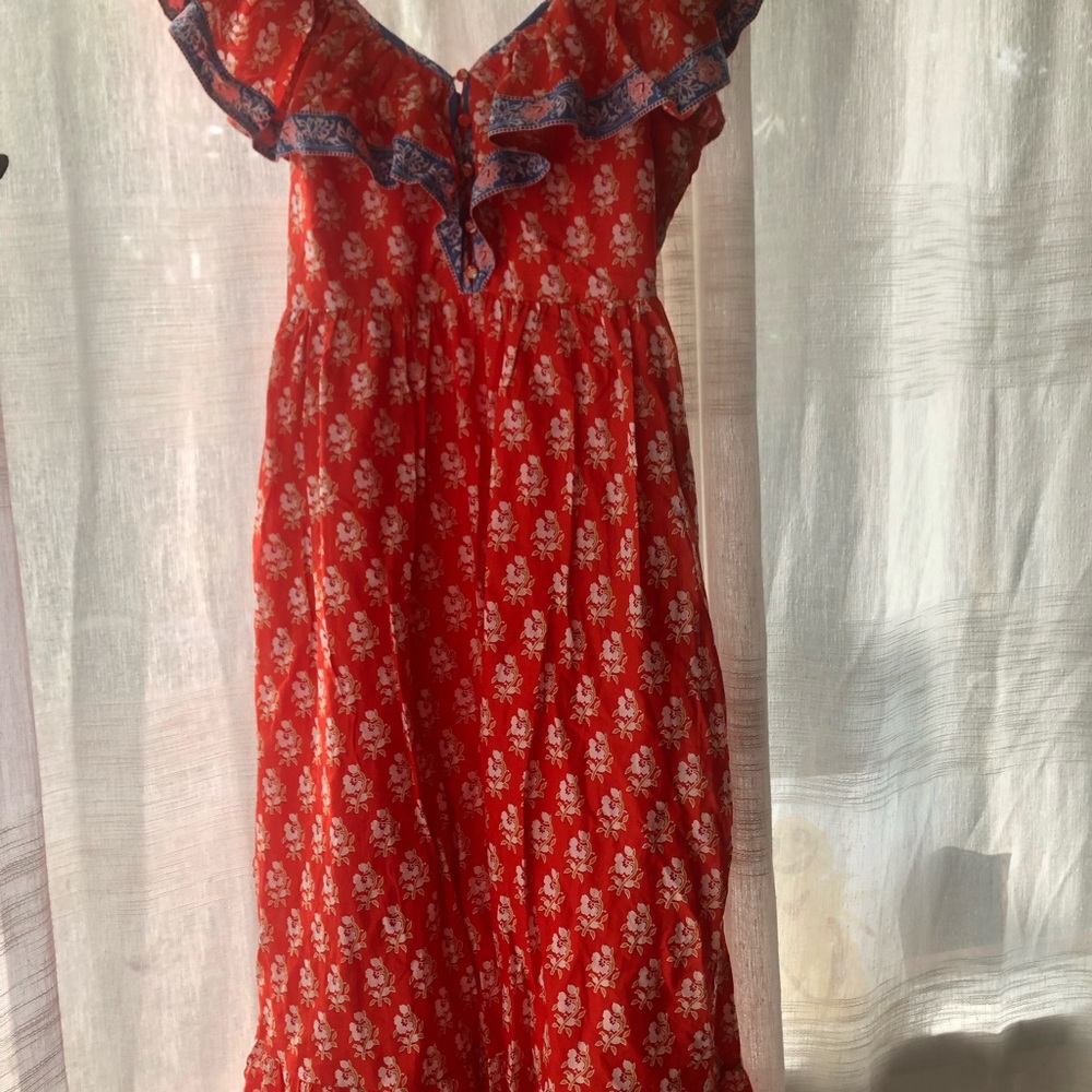 Flutter V-neck dress in classic block print JCrew
